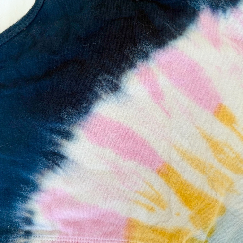 Electric & Rose Tie Dye Sports Bra Crop Top XS Rainbow Racerback Activewear - Picture 6 of 7